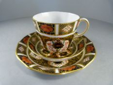 Royal Crown Derby Trio, Imari 1128 design, first quality, 1964