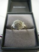 9ct White Gold and Diamond cluster ring - diamonds approx 1/2 ct