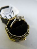 18ct Gold art Deco Ring set with diamonds in platinum