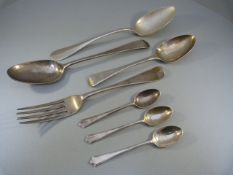 A quantity of hallmarked silver cutlery to include a set of three teaspoons by CW Fletcher and Son