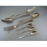 A quantity of hallmarked silver cutlery to include a set of three teaspoons by CW Fletcher and Son