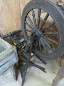 Antique spinning wheel in need of restoration