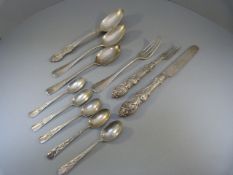 Collection of various hallmarked silver flatware Total weight approx. 300g. Five matching spoons