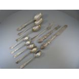 Collection of various hallmarked silver flatware Total weight approx. 300g. Five matching spoons