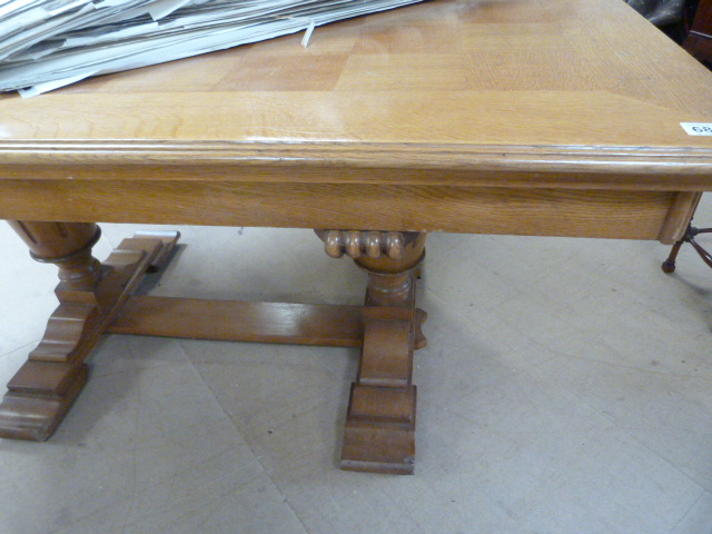 Parquet top rectangular table on heavily carved legs - Image 4 of 6