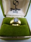 Approx 1.5 to 2ct faux diamond fun ring, size J UK, 4 5/8 USA