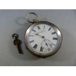 "ACME LEVER" Samuel Manchester silver pocket watch with inset subsidiary seconds dial, Roman