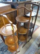 Three mahogany cakestands - 1 inlaid