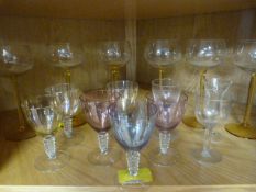 A small quantity of glassware inc coloured etc