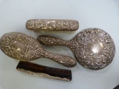 A Hallmarked Silver dressing table set