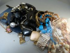A quantity of costume jewellery in one bag