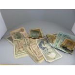 A quantity of foreign bank notes - mostly German and French