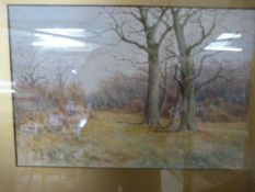 Water Colour of Bookham Common signed J D H lower left