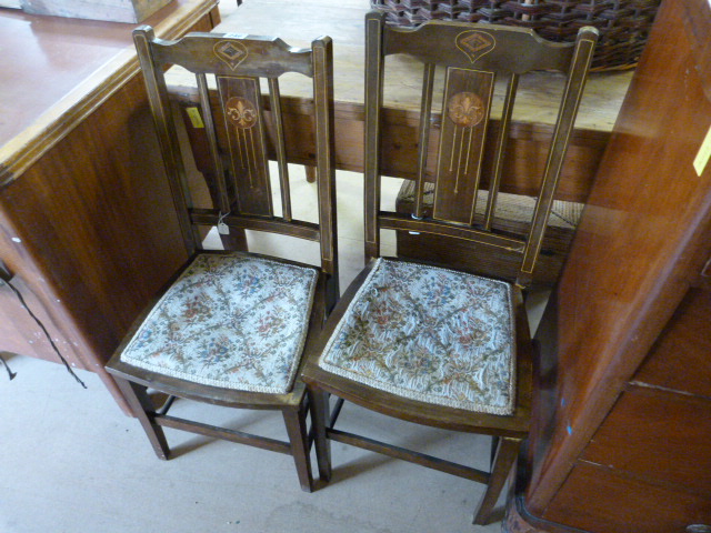 A pair of inlaid hall chairs - Image 2 of 2