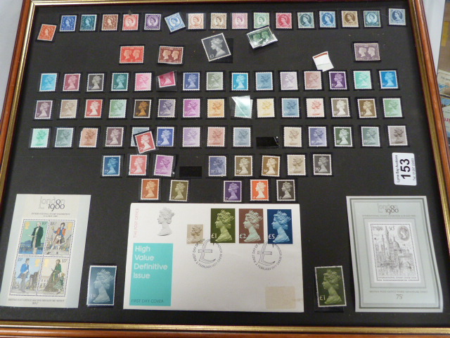 Framed set of stamps - some mint