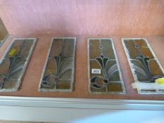 Four 19th Century leaded glass panels