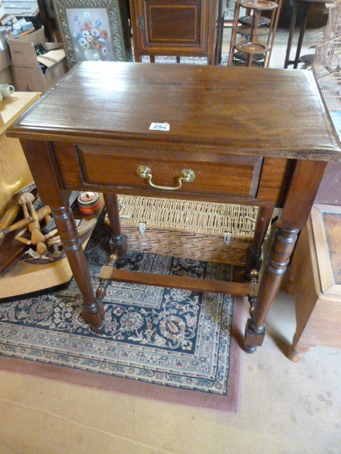 Mahogany console table with single drawer