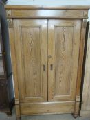 Antique pine two door wardrobe