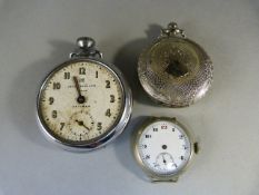 Two silverplated pocket watches A/F and a watch face