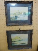 Pair of Watercolours of harbour scenes by H H Bingly