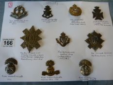 10 WW1 cap badges - all Infantry corps