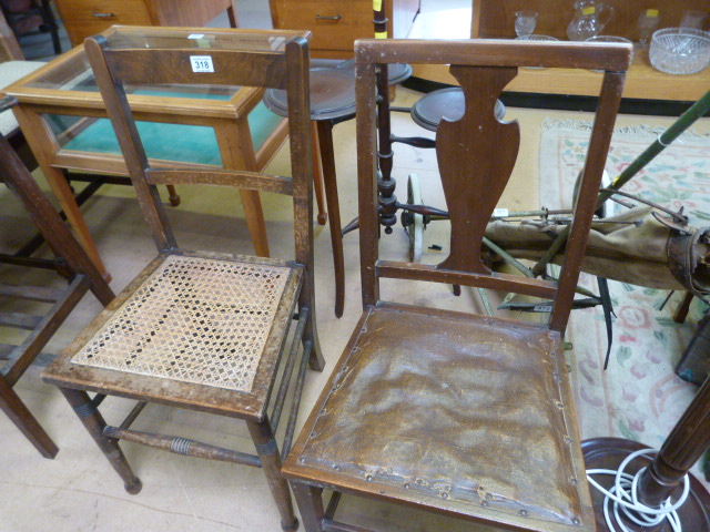 A cane seated chair and one other - Image 2 of 2