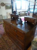 Mahogany dressing table of 4 drawers with mirror over