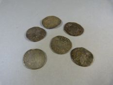 Six Edward and Henry silver hammered pennys dated 1200/ 1300