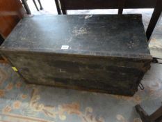 Unusual metal bound trunk