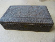 Heavily carved jewellery box