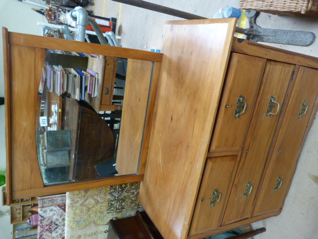 A Satinwood dressing table with mirror over - Image 2 of 3