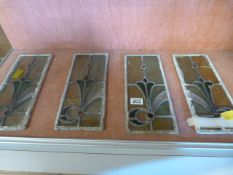 Five 19th Century leaded glass panels