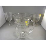 Quantity of Glassware to include - cut glass bowls, festival glass and a Rummer