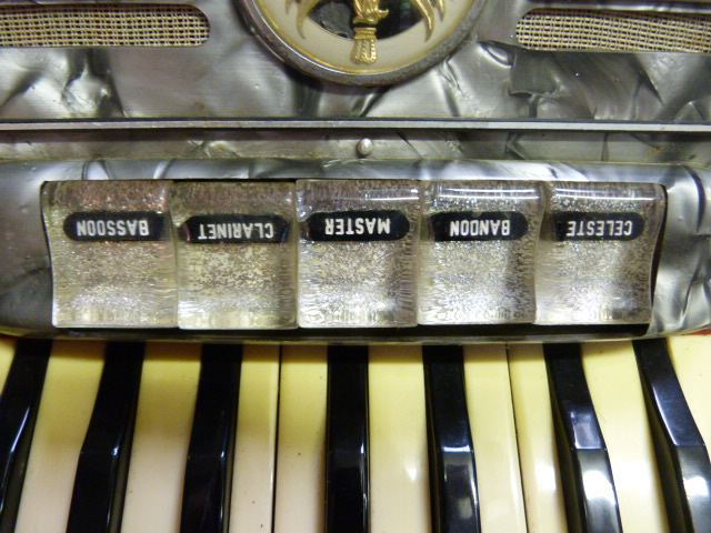 An Italian `Soprani di Silviod Recanati` Piano Accordion, numbered 570 with grey mother of pearl - Image 2 of 4