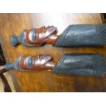 Pair of carved wooden african tribal figures