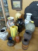 Collection of Stoneware and Ceramic vases to include Sylvac and West German