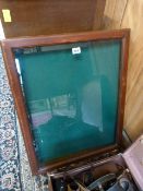 Mahogany display case with baise lining