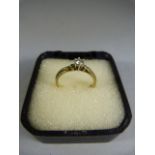 9ct Diamond Solitaire with accent diamonds either side