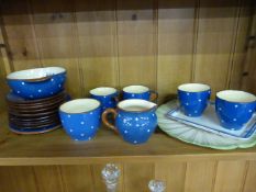 Devonshire part tea set 'Polka dots', Belleek plate and one other