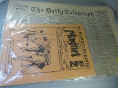 Copy of the Daily Telepgraph dated Tuesday April 16 1912 with Titanic Story in and a Copy of The