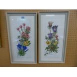 Pair of Lorenz Christensen watercolours of flowers