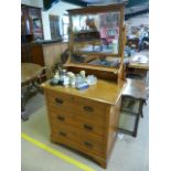 Satinwood dressing table with mirror over