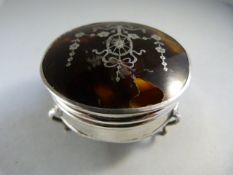 Hallmarked silver and Tortoise Shell pin tray along with a Hallmarked Silver and Tortoise Shell ring