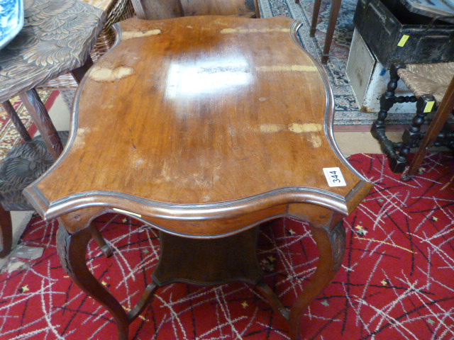 Mahogany two tier occasional table with carved features to legs - top A/F - Image 2 of 2