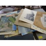 Quantity of watercolours, works and Calligraphy by Amateur Artist Dorothy Hales - also to include