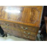 Mahogany bureau on cabriole lions feet with four drawers