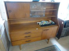 Teak Avalon Sideboard with glass shelving over