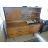 Teak Avalon Sideboard with glass shelving over