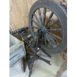 Antique spinning wheel in need of restoration