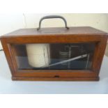 A French Barograph in wooden case Anc Ets L Maxant 38 Rue Belgrand Paris